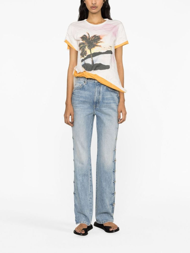 White Lost Souvenir Print Cotton T-shirt