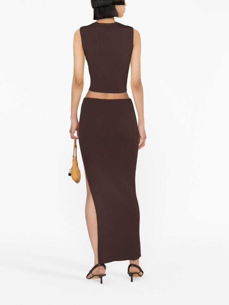 Brown Hip-slashed Skirt