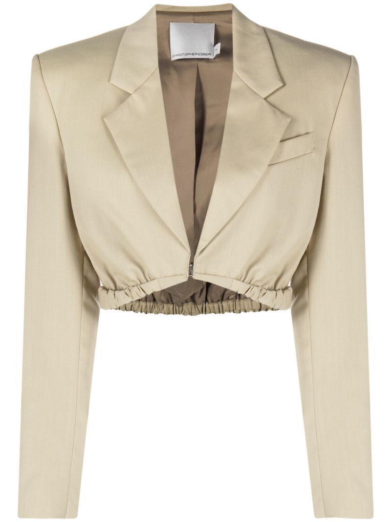 Neutral Contorta Cropped Blazer