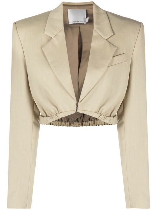 Neutral Contorta Cropped Blazer
