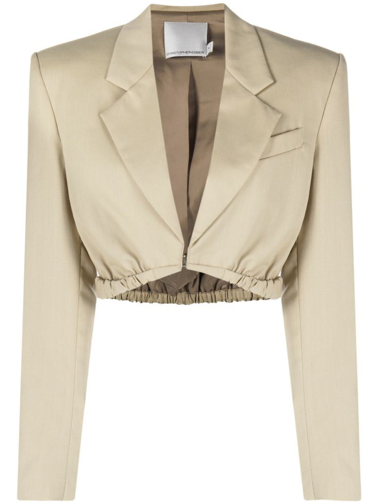 Neutral Contorta Cropped Blazer