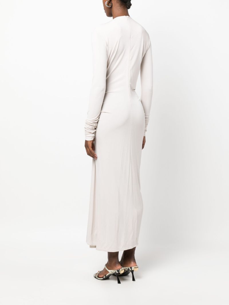 Neutral Arced Palm Midi Dress