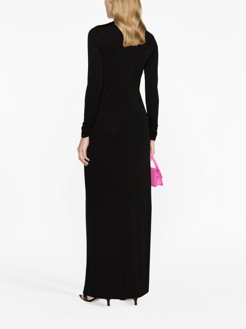 Black Arced Palm Maxi Dress