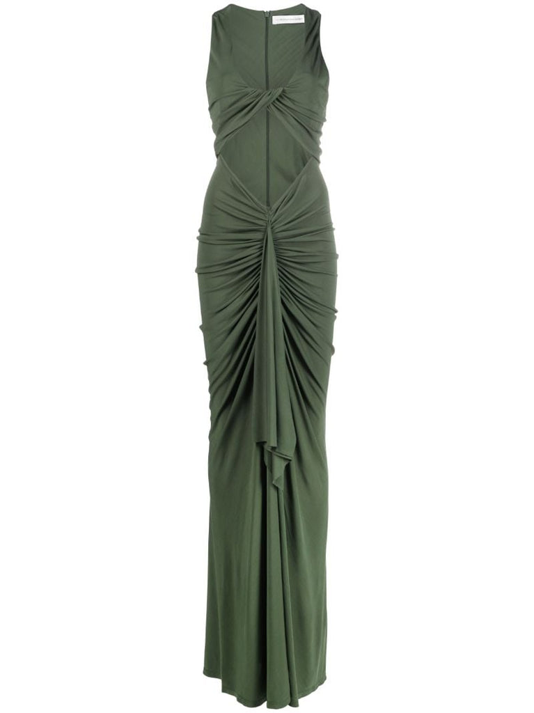 Green Vivenda Draped Maxi Dress