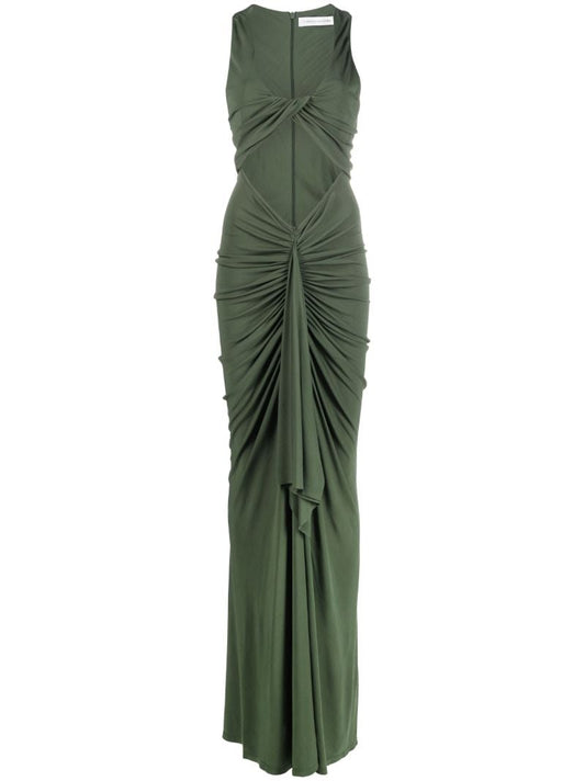 Green Vivenda Draped Maxi Dress