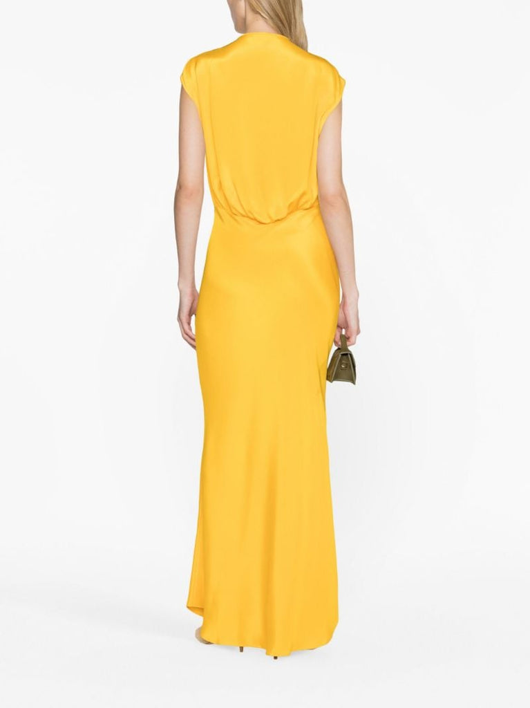 Orange Triquetra Cut-out Maxi Dress