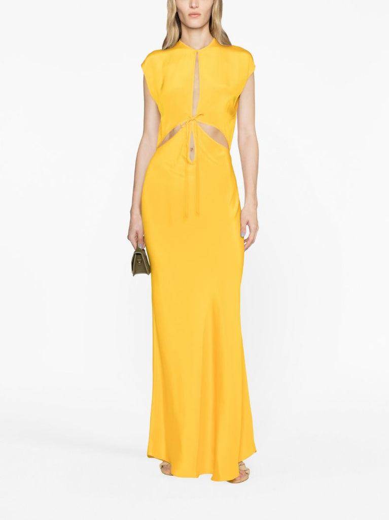 Orange Triquetra Cut-out Maxi Dress