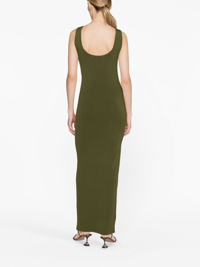 Green Crystalline Lattice Maxi Dress
