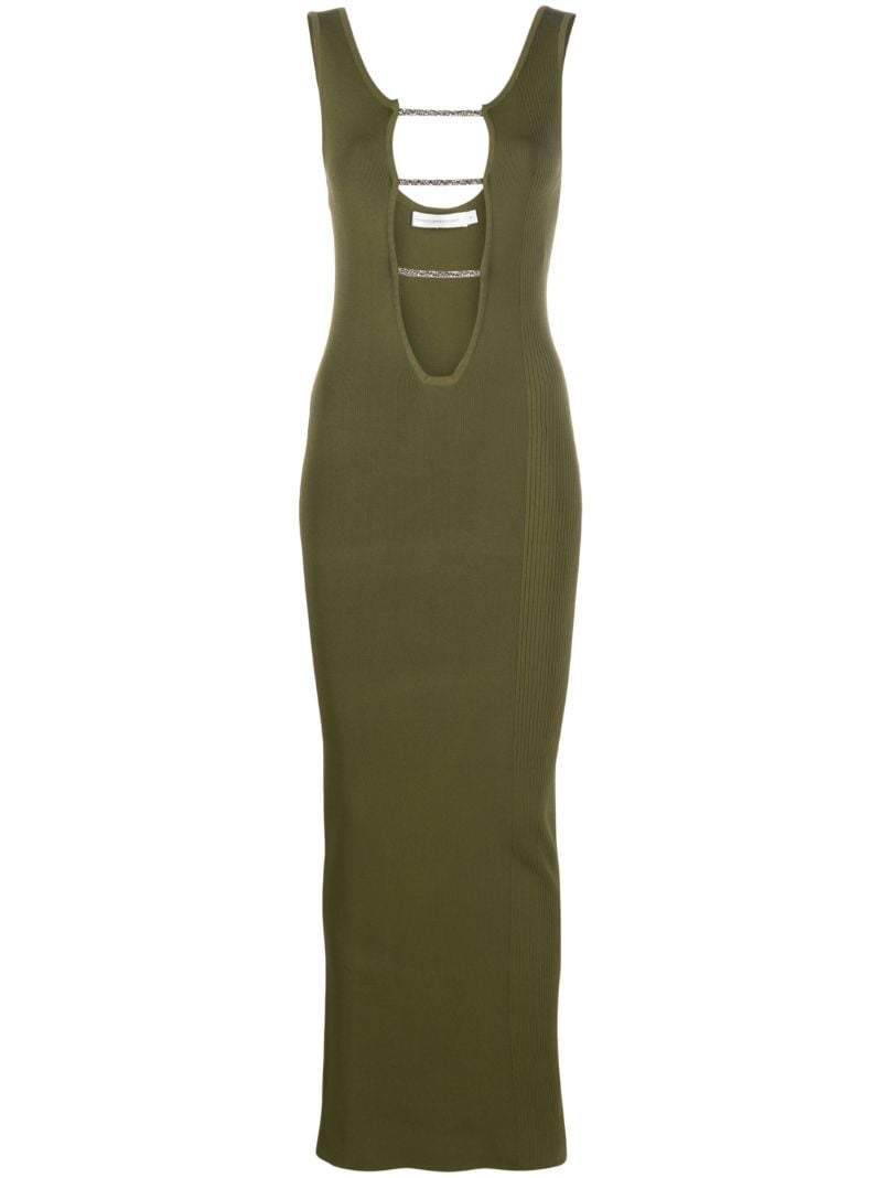 Green Crystalline Lattice Maxi Dress