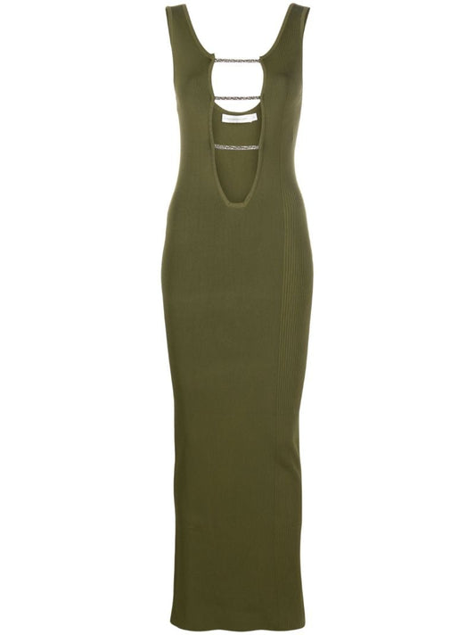 Green Crystalline Lattice Maxi Dress
