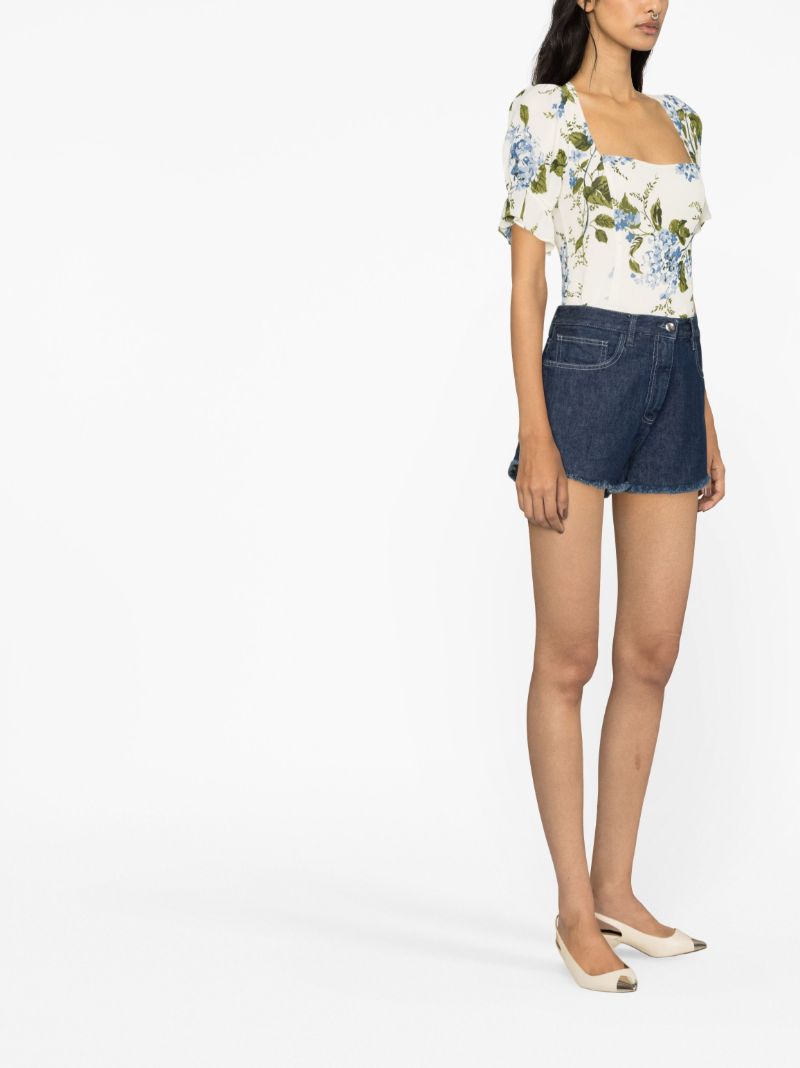 White Constance Floral Print Top