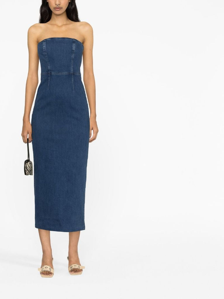 Blue Eugenia Denim Midi Dress