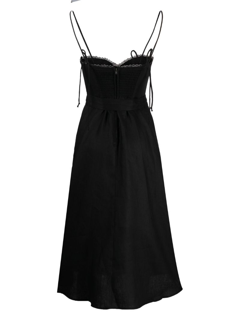Black Kieryn Linen Midi Dress