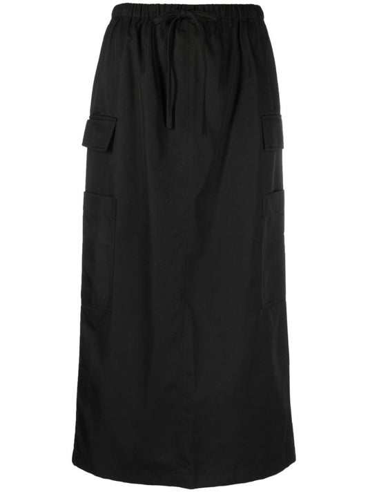 Black Ethan Midi Skirt