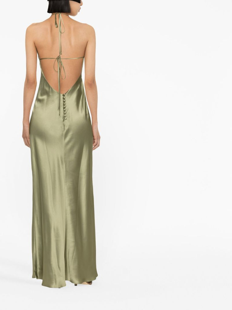 Green Jeany Silk Dress