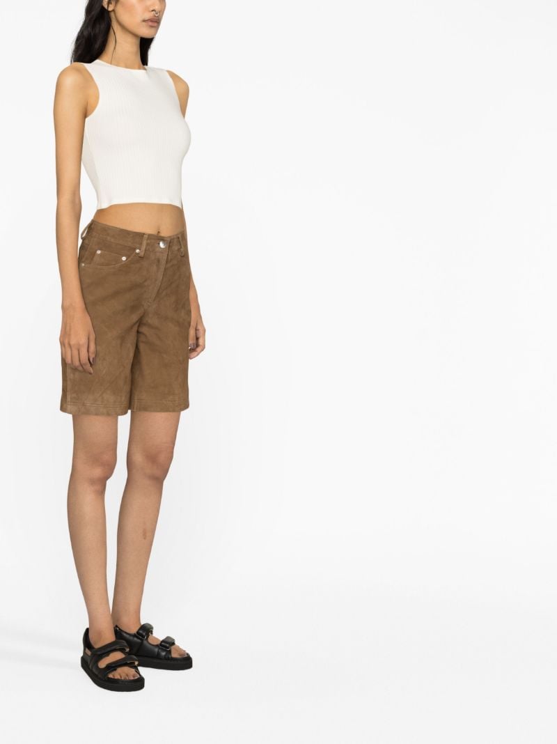 White Daxton Ribbed-knit Crop Top