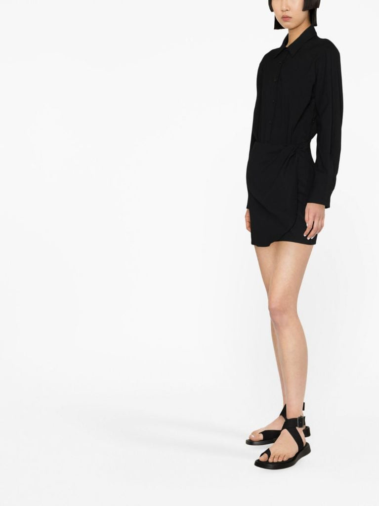 Black Weston Wrap Shirt Dress