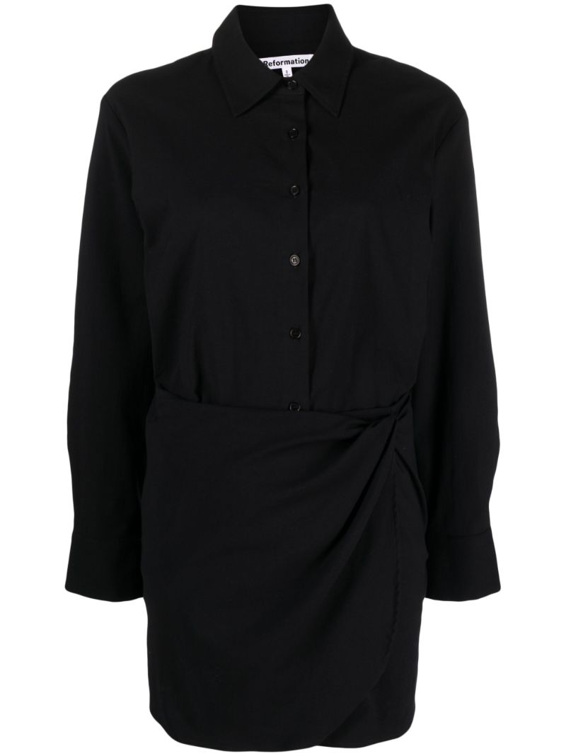 Black Weston Wrap Shirt Dress