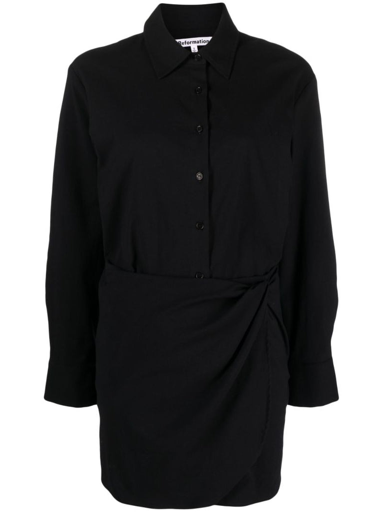 Black Weston Wrap Shirt Dress