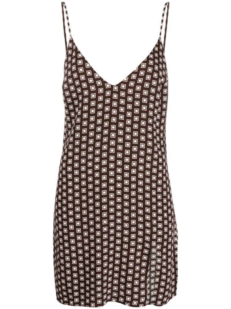 Brown Marlowe Geometric Print Mini Dress