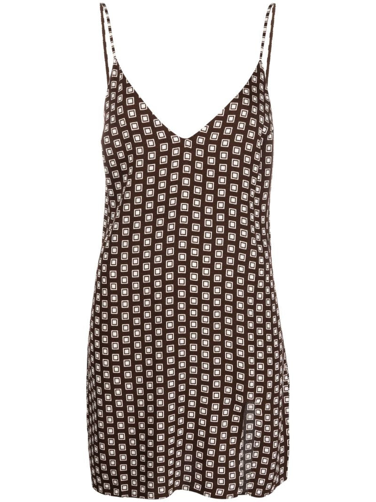 Brown Marlowe Geometric Print Mini Dress