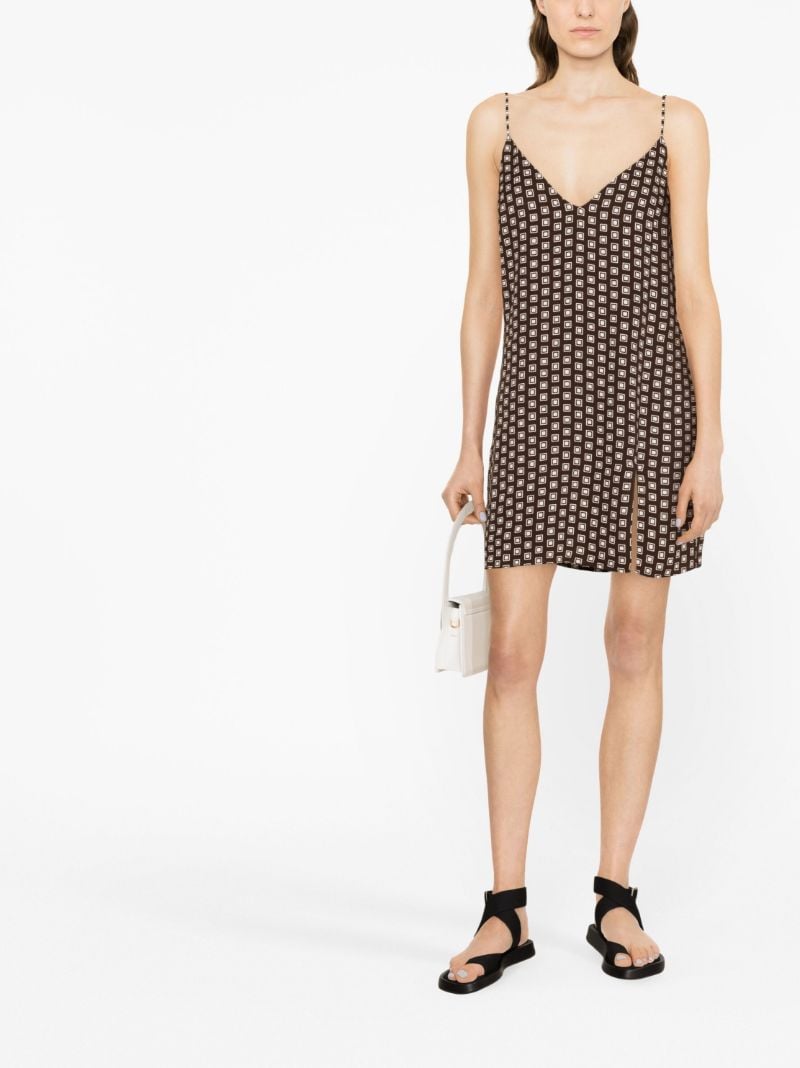 Brown Marlowe Geometric Print Mini Dress