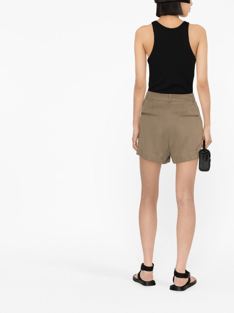 Brown Mason Pleated Shorts