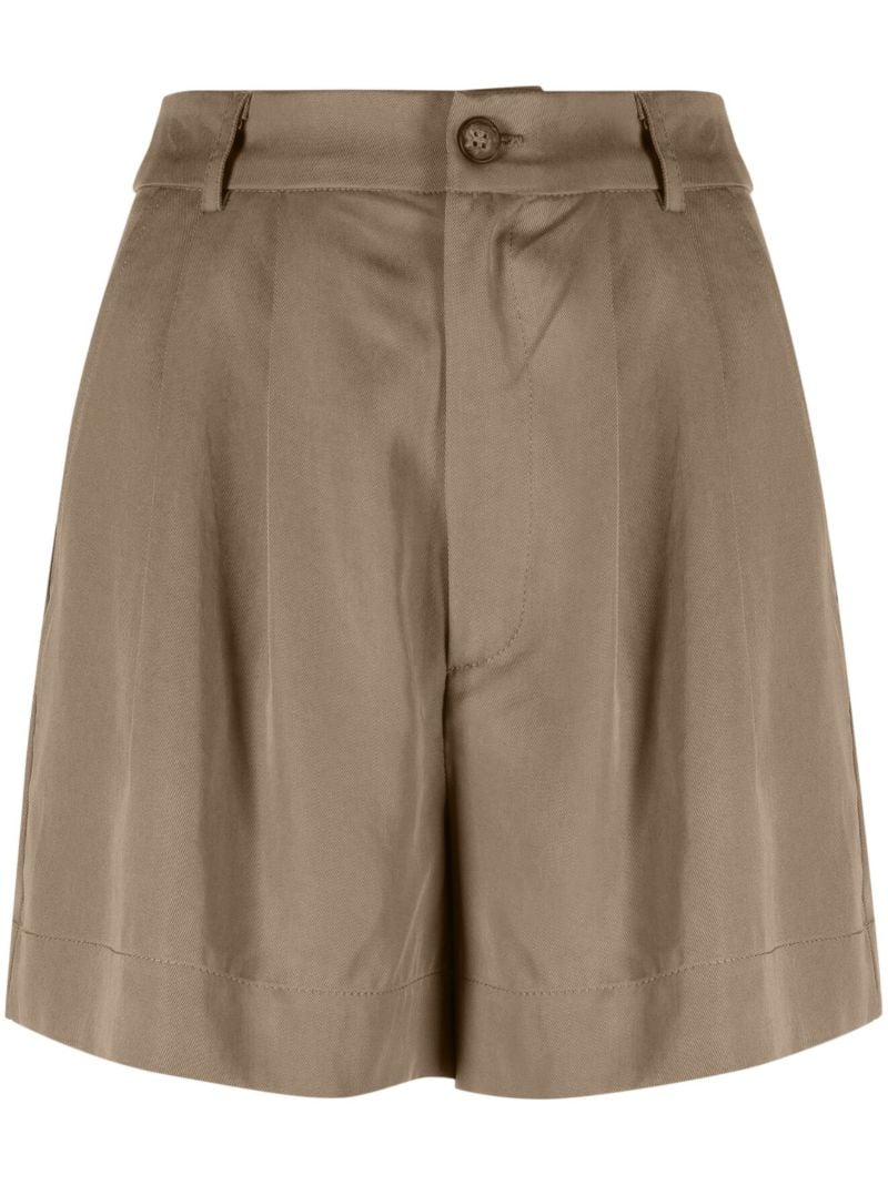 Brown Mason Pleated Shorts