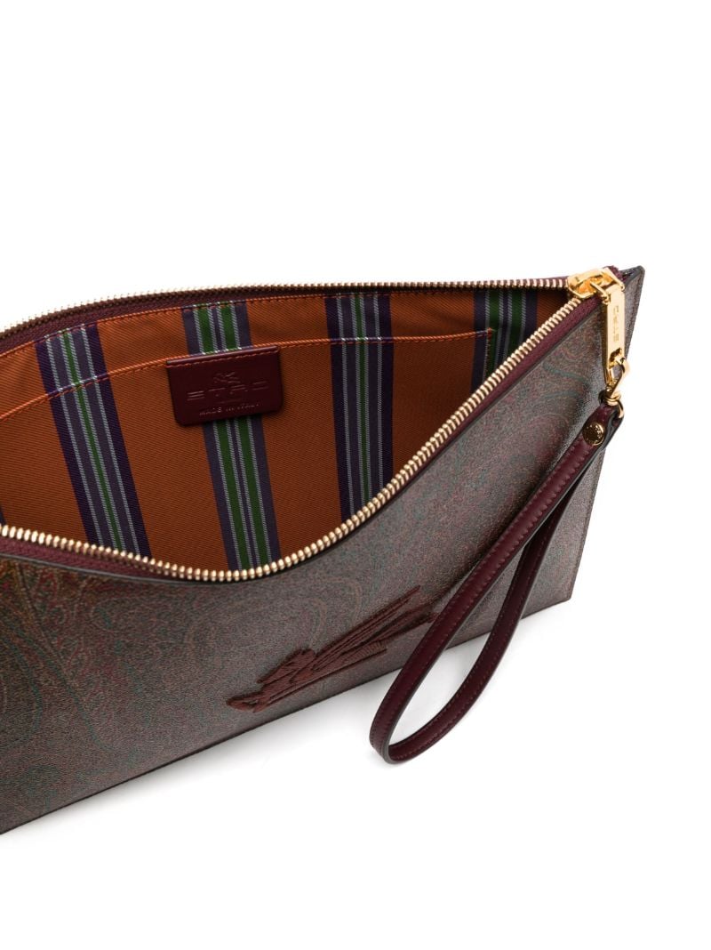 Brown Paisley Jacquard Large Pouch