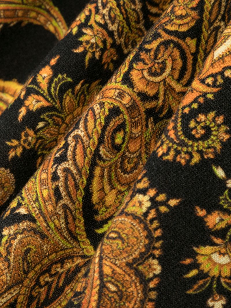 Black Paisley Pattern Cashmere Scarf