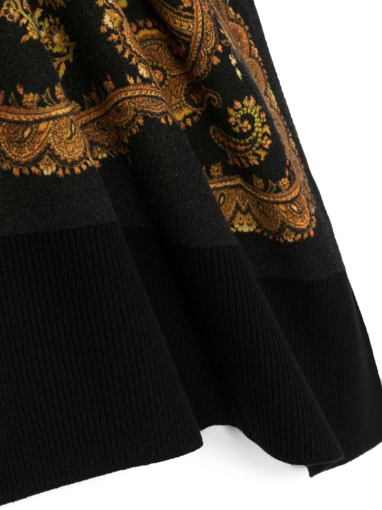Black Paisley Pattern Cashmere Scarf