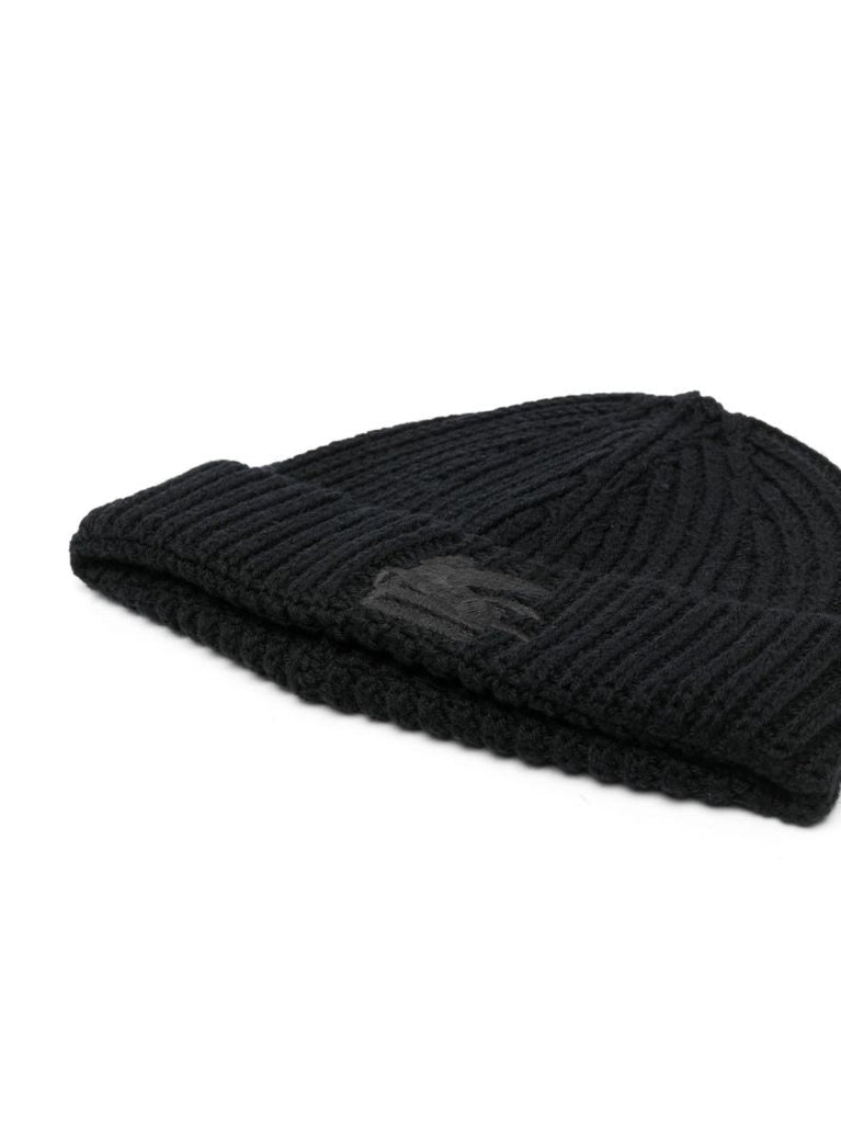 Black Pegaso Logo Beanie Hat