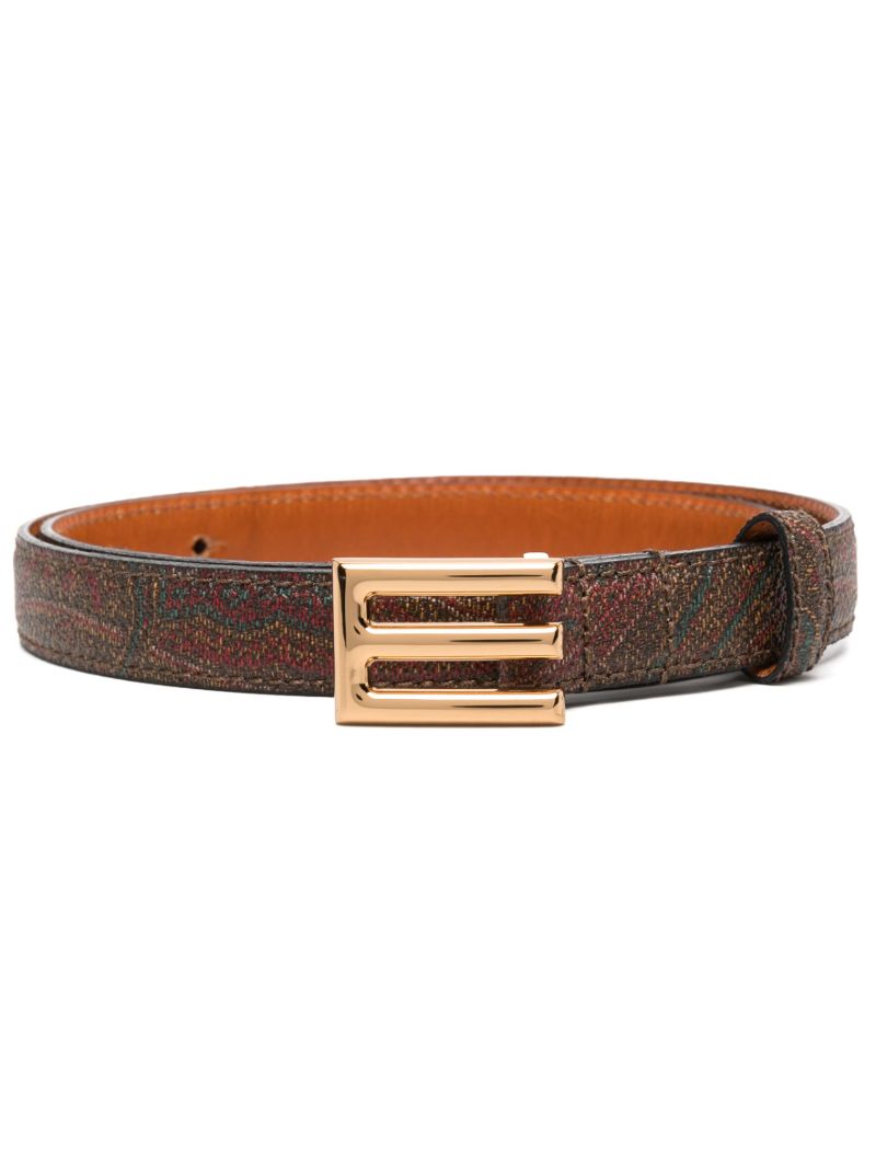 Brown Paisley Buckle Belt