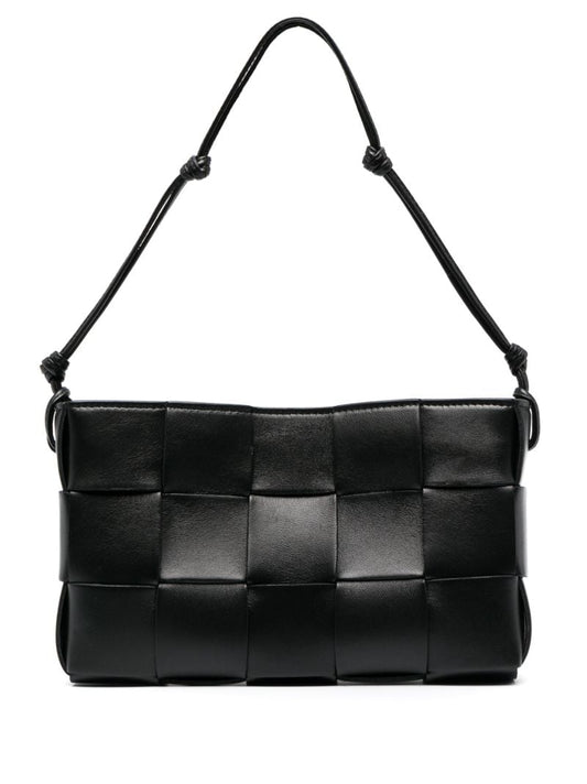 Black Cassette Leather Shoulder Bag