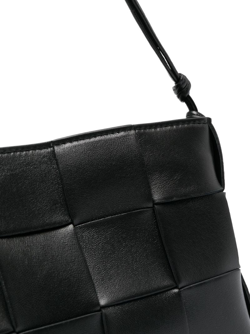 Black Cassette Leather Shoulder Bag