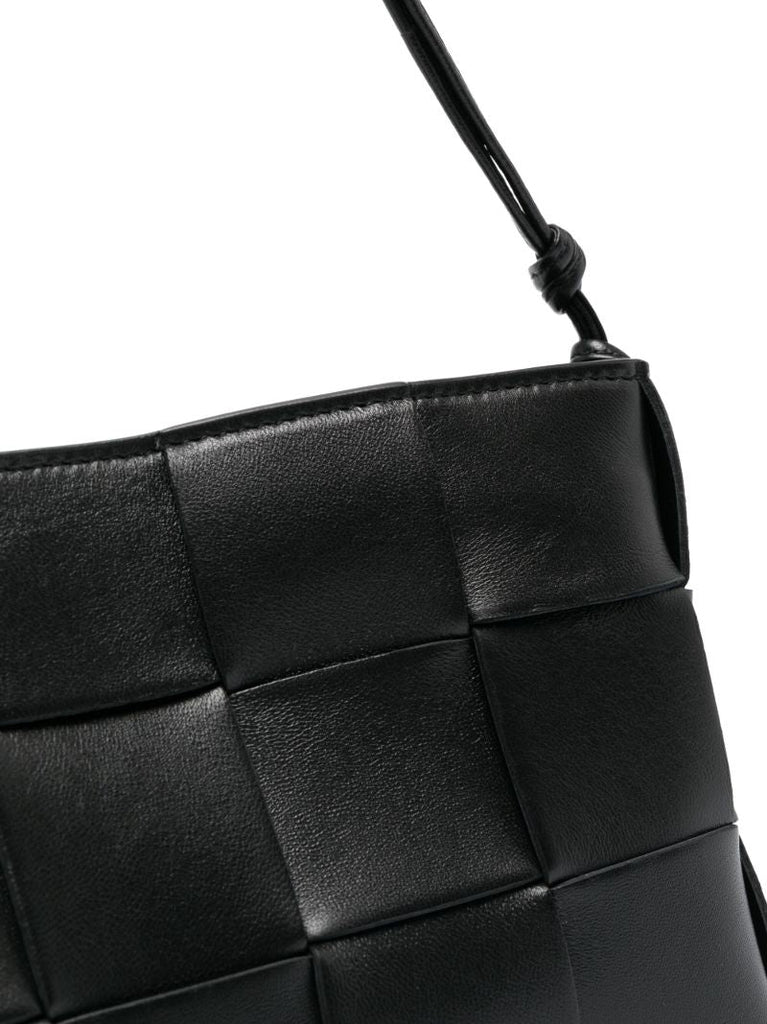 Black Cassette Leather Shoulder Bag