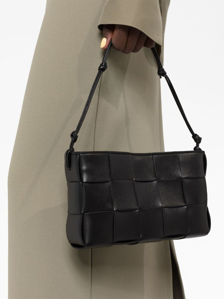 Black Cassette Leather Shoulder Bag