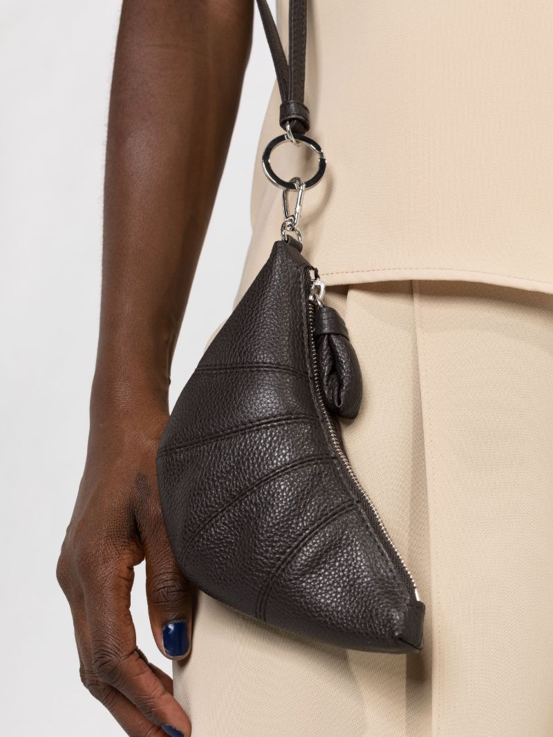 Brown Croissant Neck Strap Wallet