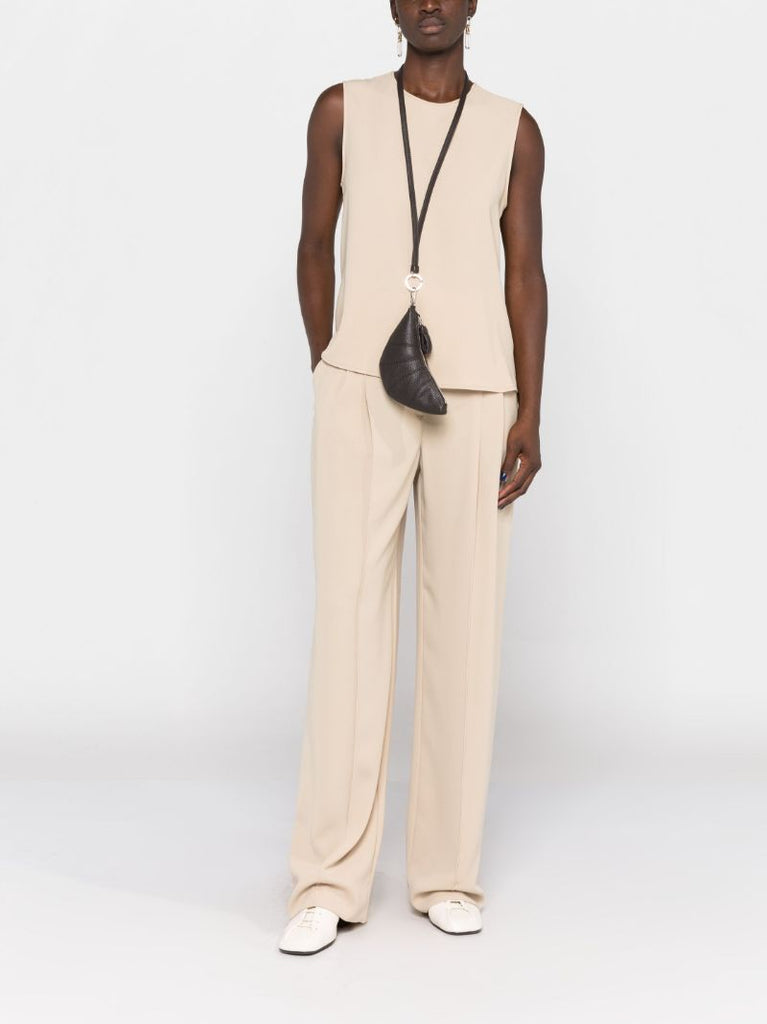 Brown Croissant Neck Strap Wallet