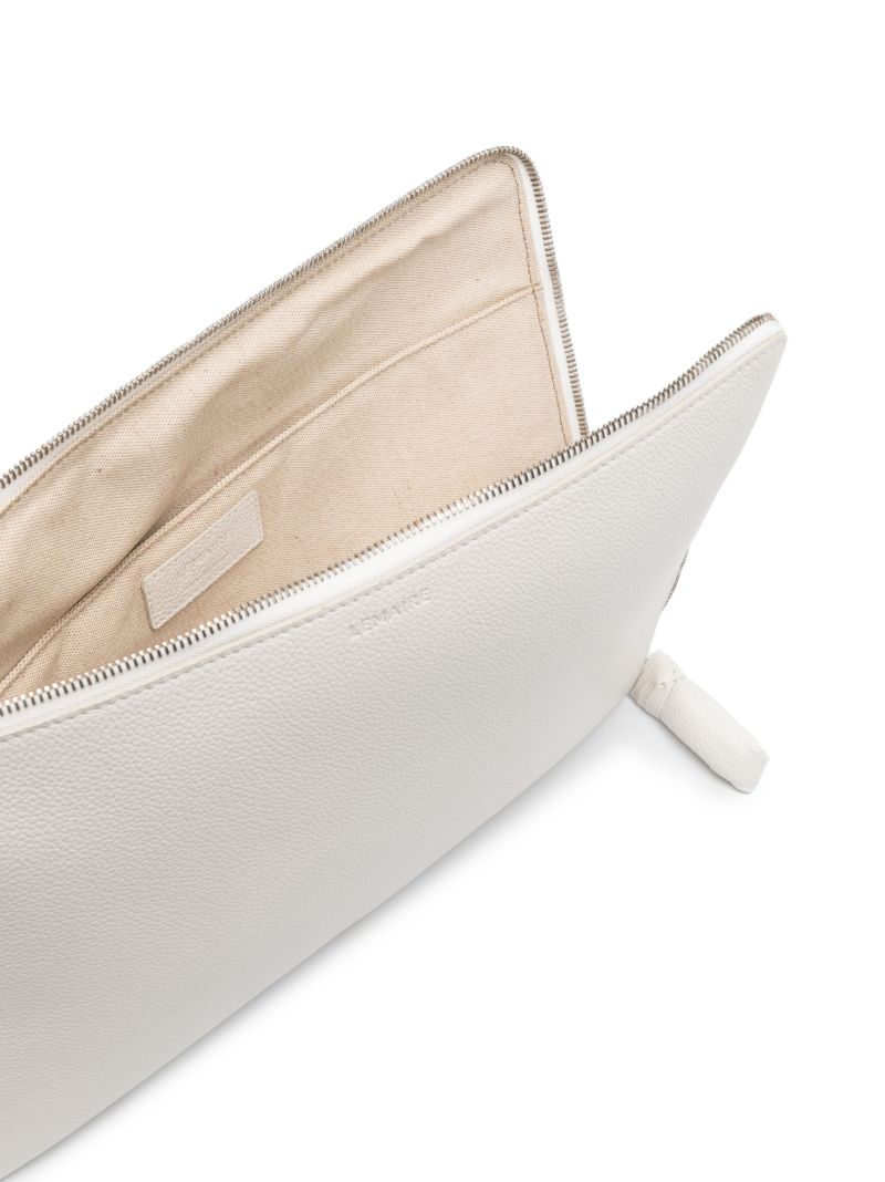 White Leather Document Holder Bag