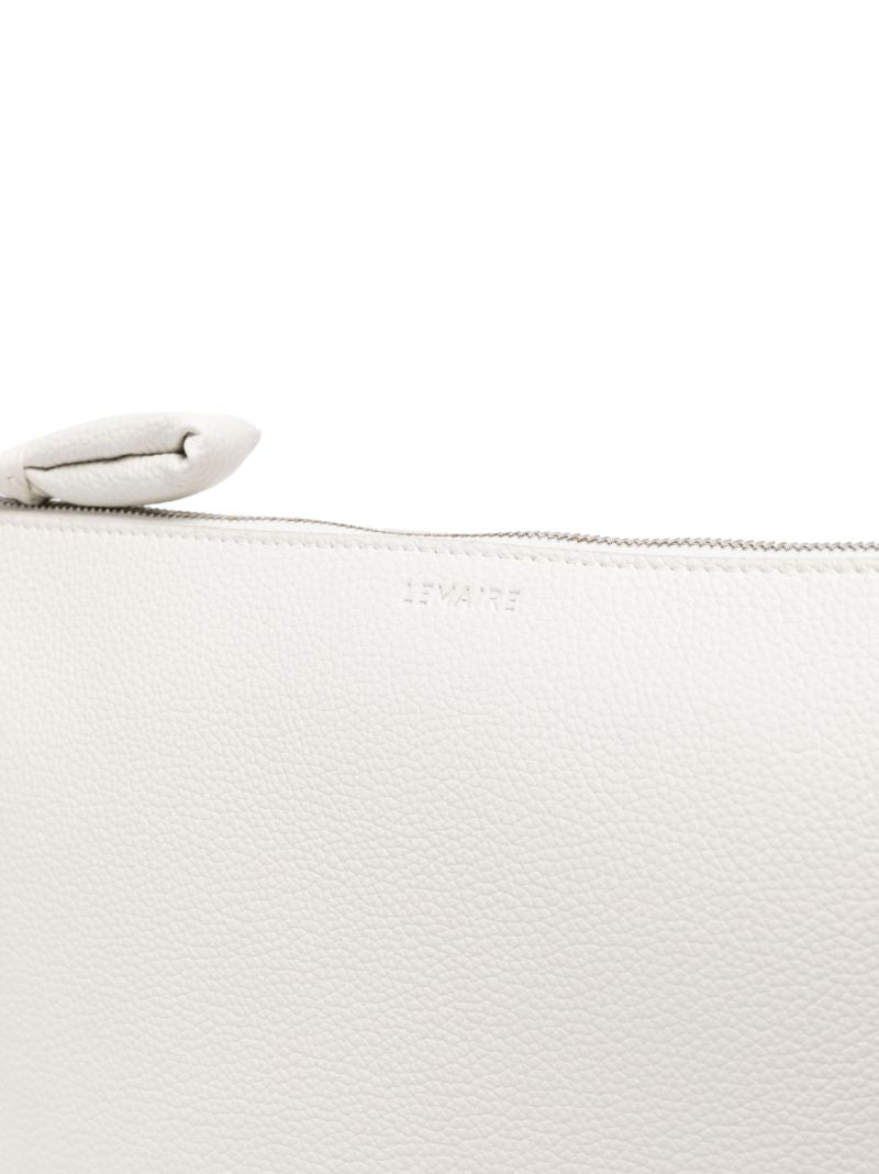 White Leather Document Holder Bag