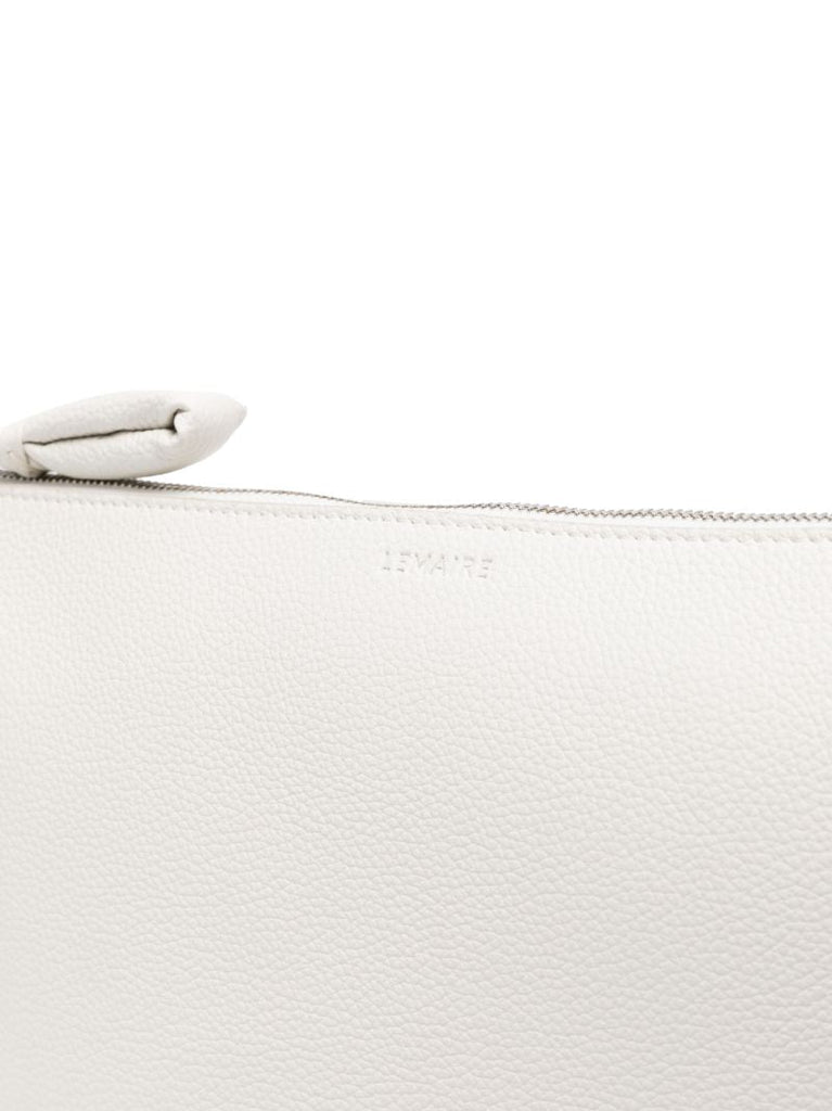 White Leather Document Holder Bag