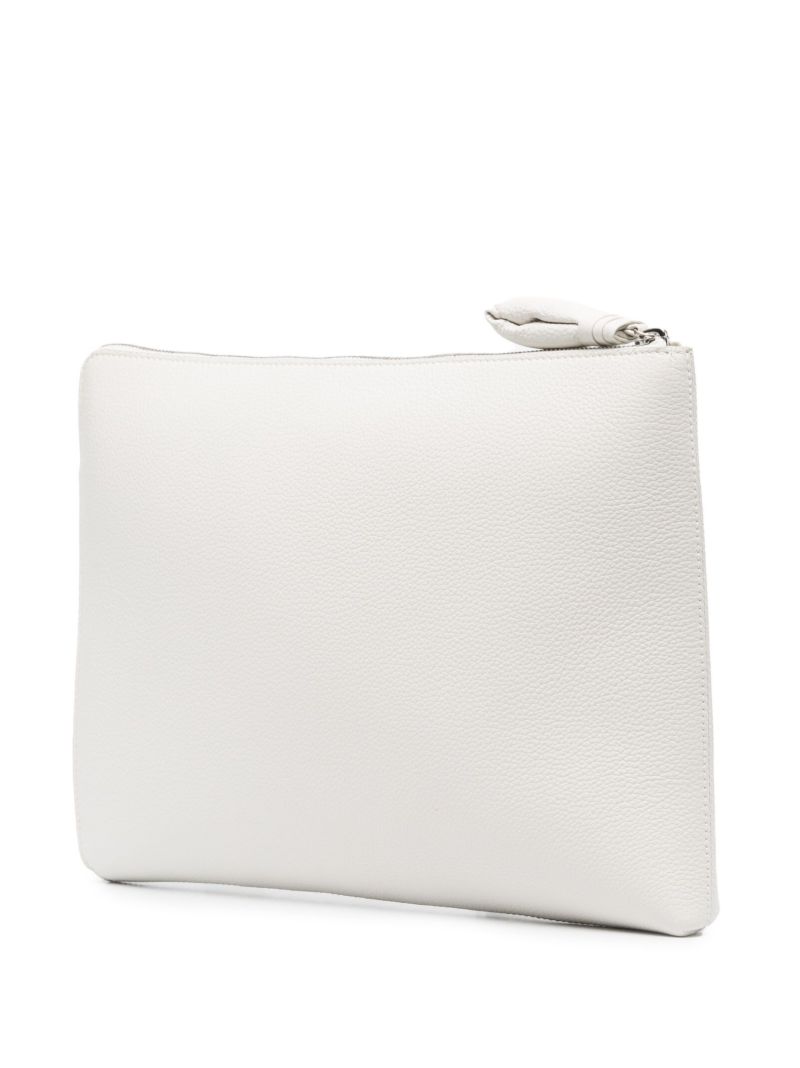 White Leather Document Holder Bag