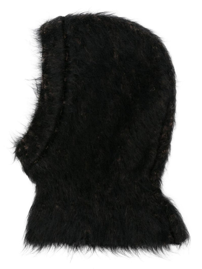 Black Brushed-effect Knitted Balaclava