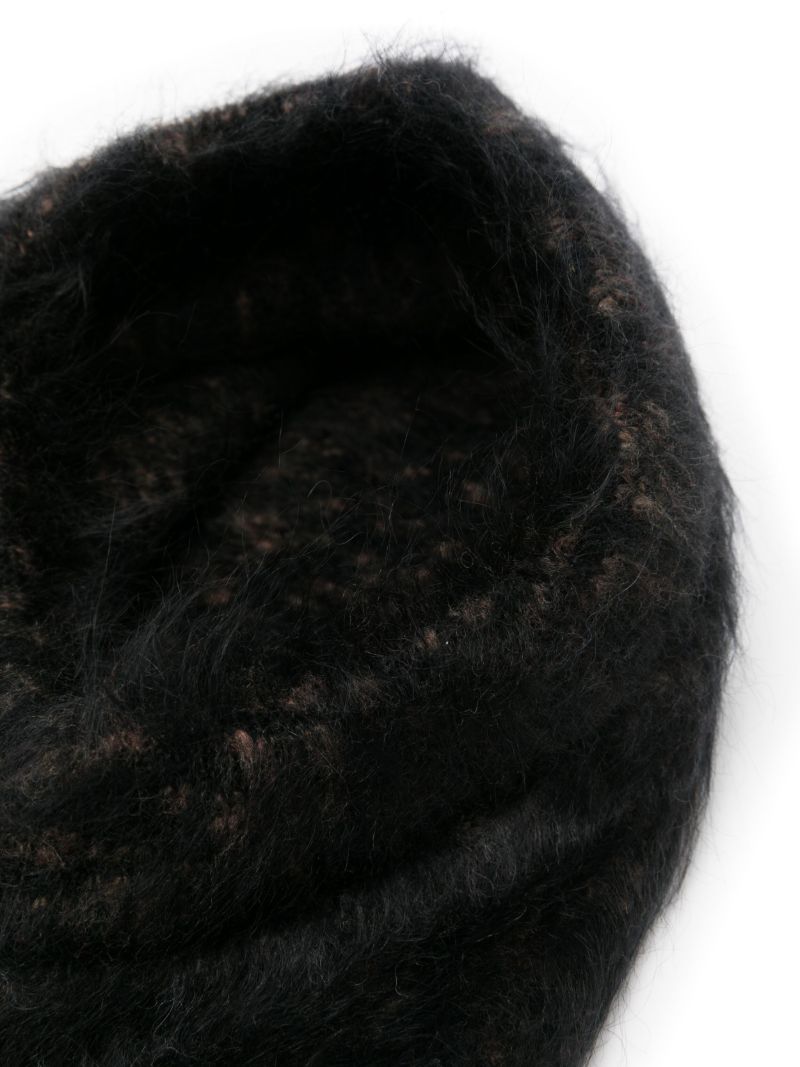 Black Brushed-effect Knitted Balaclava