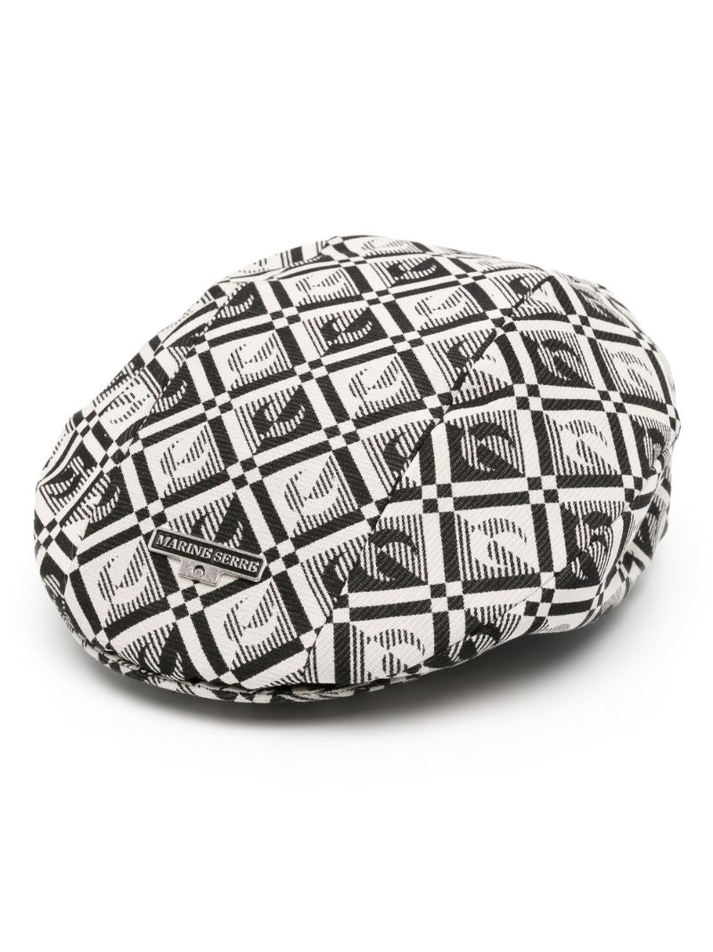 Black Regenerated Moon Diamant Jacquard Beret