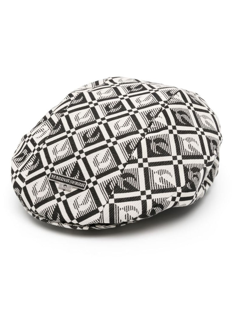 Black Regenerated Moon Diamant Jacquard Beret
