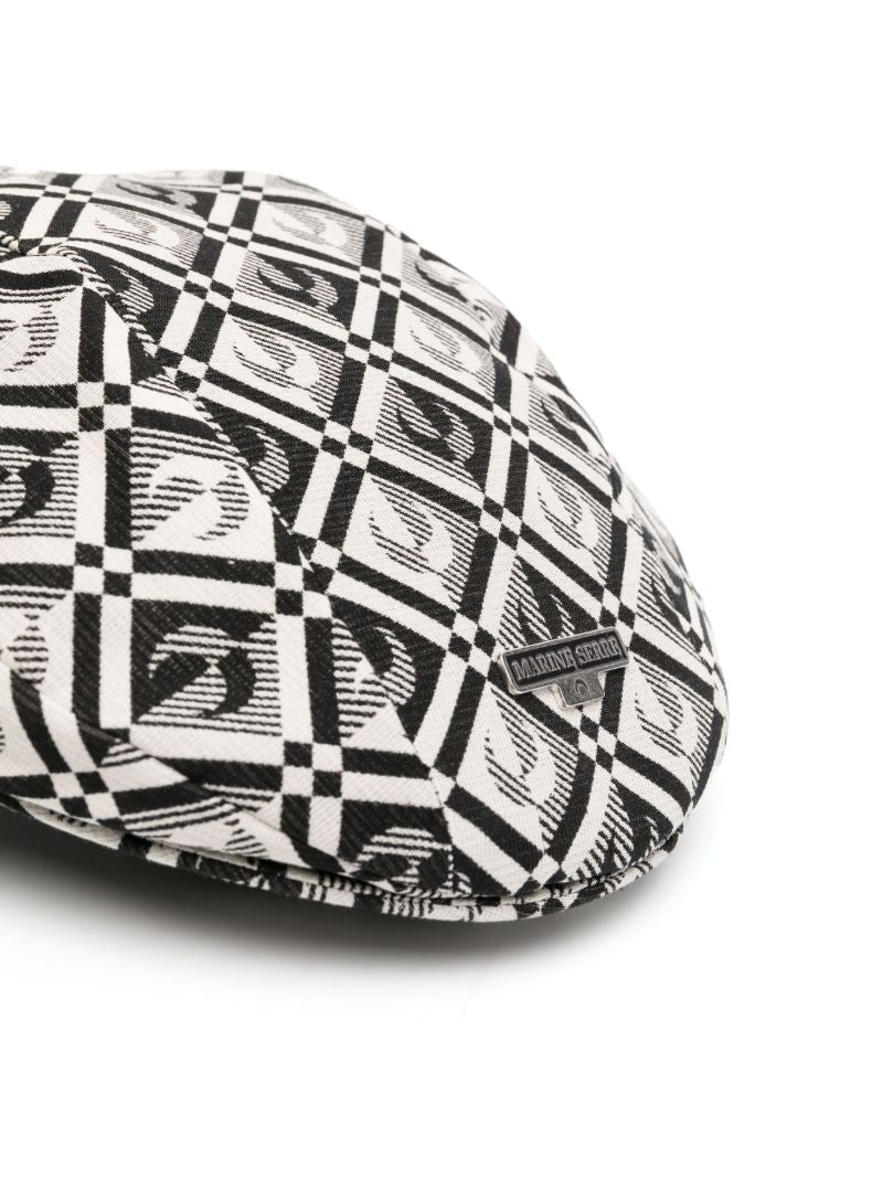 Black Regenerated Moon Diamant Jacquard Beret
