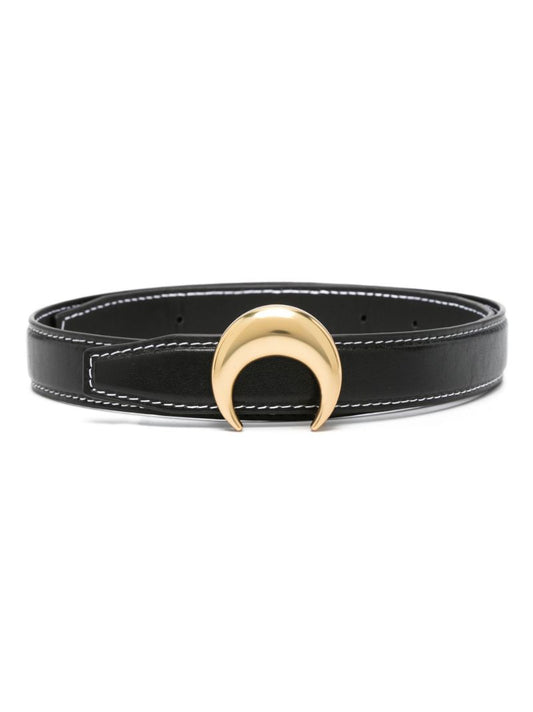 Black Moon Buckle Leather Belt