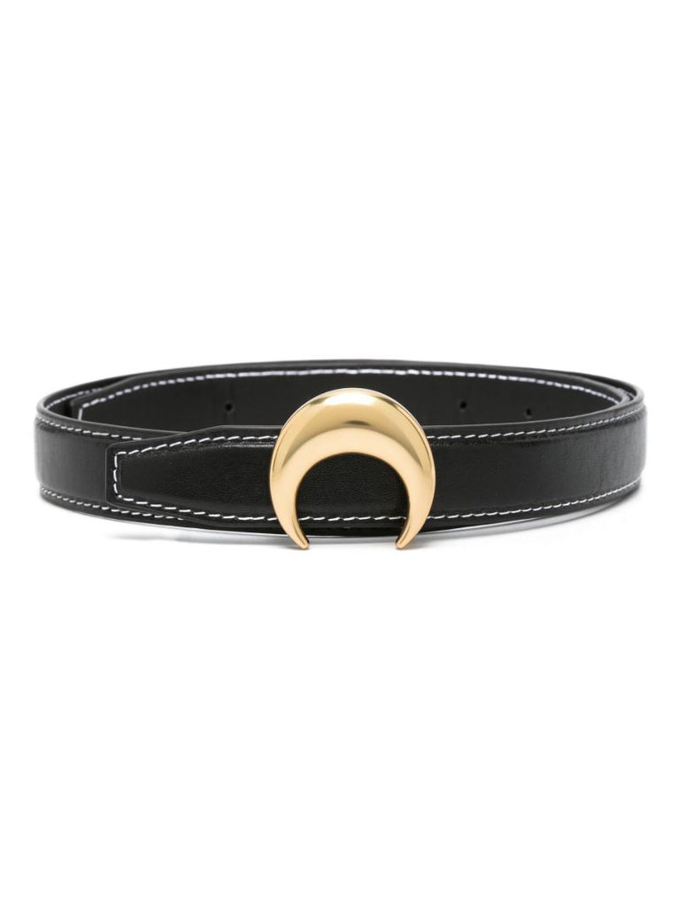 Black Moon Buckle Leather Belt